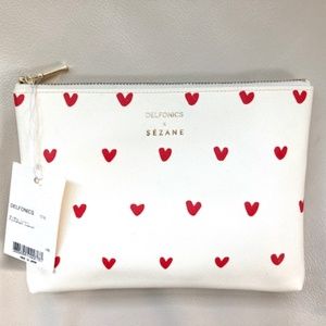 Sezane x Delfonics Leather Heart Pouch